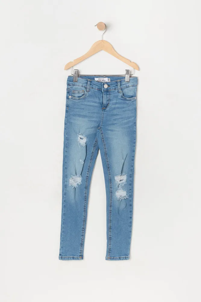 Girls Miami Distressed Medium Wash Skinny Jean