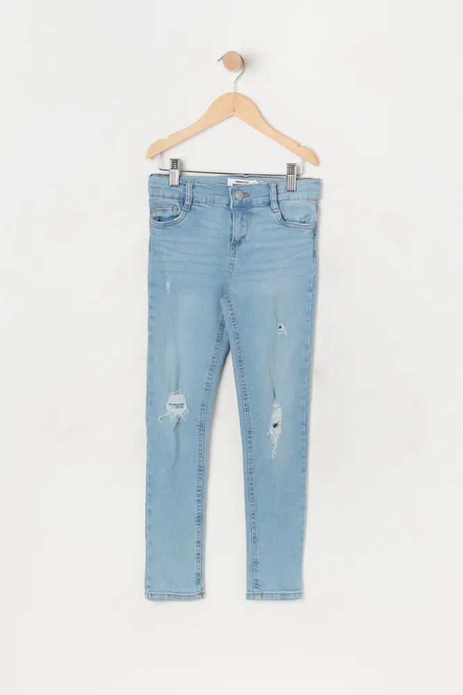 Girls Miami Distressed Light Wash Skinny Jean