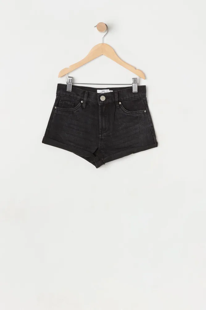 Girls Mom High-Rise Black Short