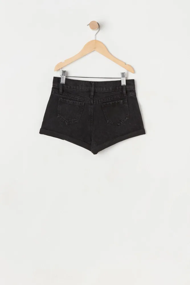 Girls Mom High-Rise Black Short