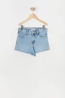 Girls Chelsea High-Rise Vintage Rip Medium Wash Short