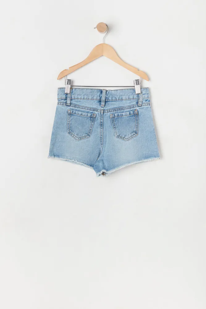 Girls Chelsea High-Rise Vintage Rip Medium Wash Short