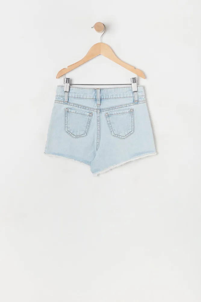 Girls Chelsea High-Rise Vintage Rip Light Wash Short