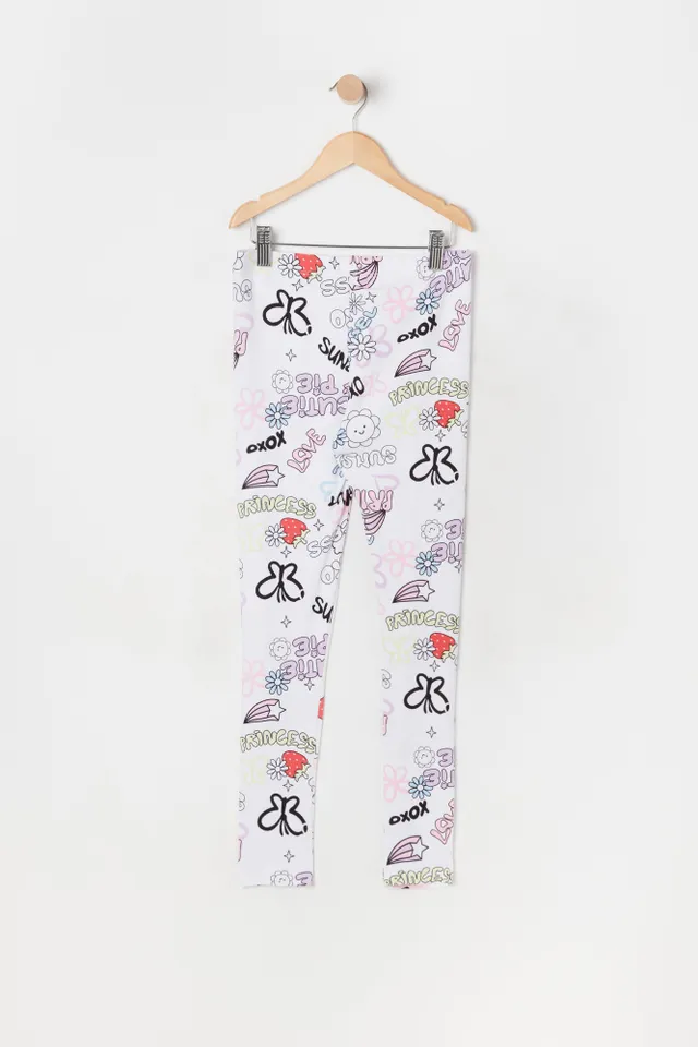 Urban Kids Girls Soft Cute Doodle Print Legging