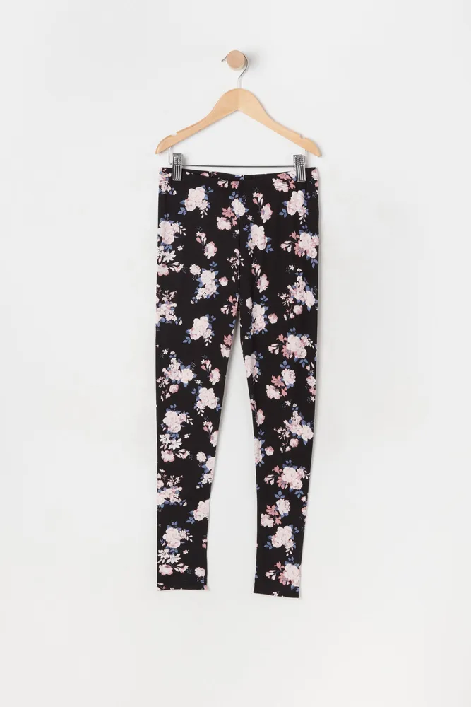 Girls Soft Floral Print Legging