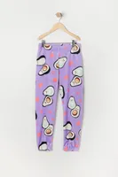 Girls Avocado Print Plush Pajama Jogger