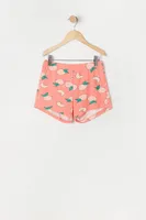 Girls Peach Graphic 3-Piece Pajama Set