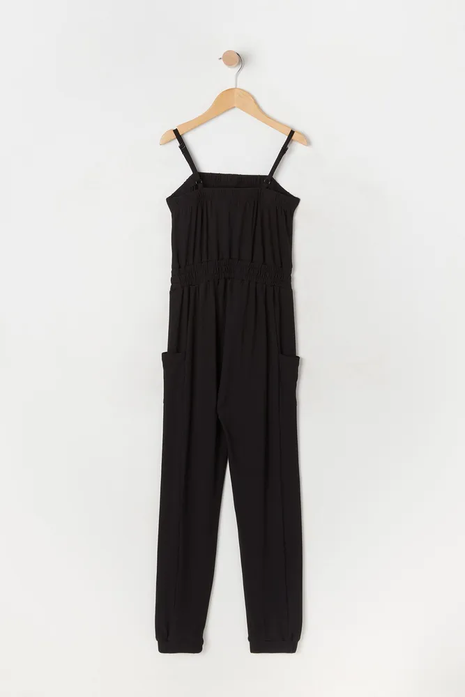 Girls Soft Button-Up Jumpsuit