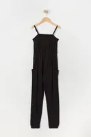 Girls Soft Button-Up Jumpsuit