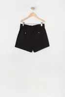 Girls Linen Paperbag Drawstring Short