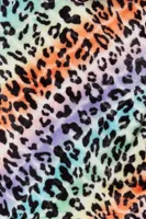 Girls Plush Rainbow Print Cheetah Critter Hoodie