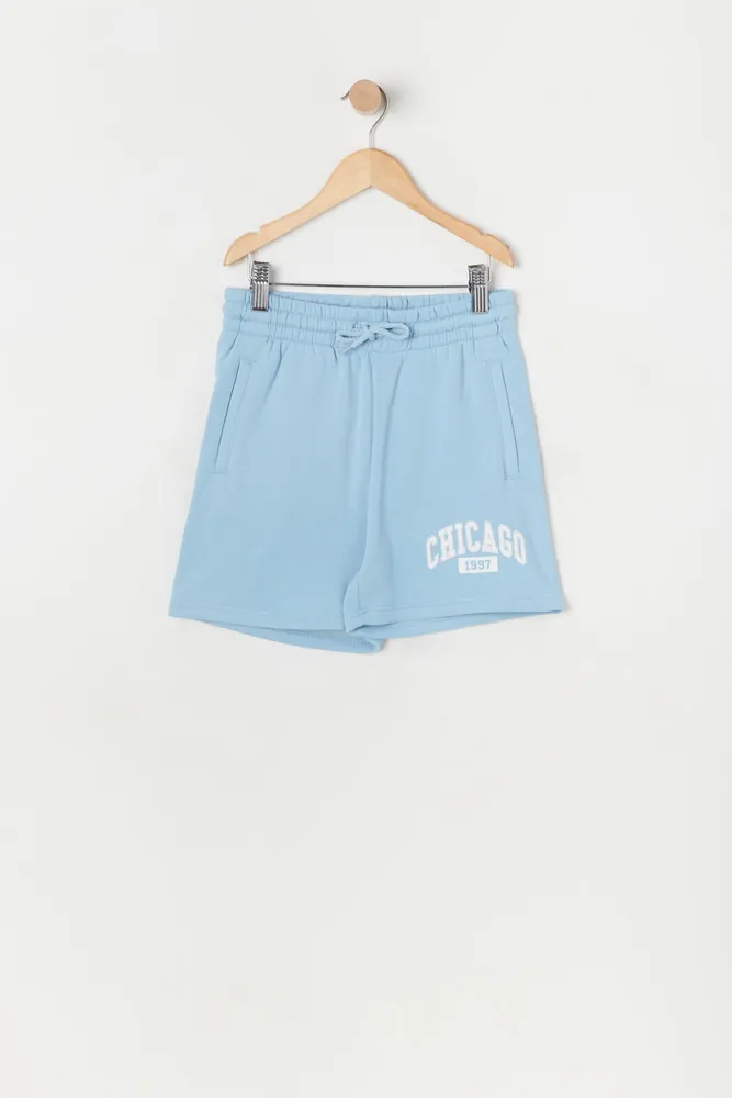 Girls Fleece Chicago Graphic Boyfriend Short