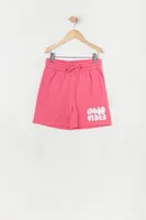 Girls Fleece Good Vibes Graphic Boyfriend Short