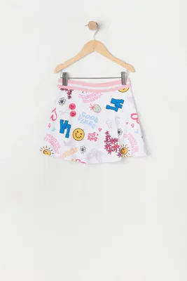 Girls Girly Print Tennis Skirt