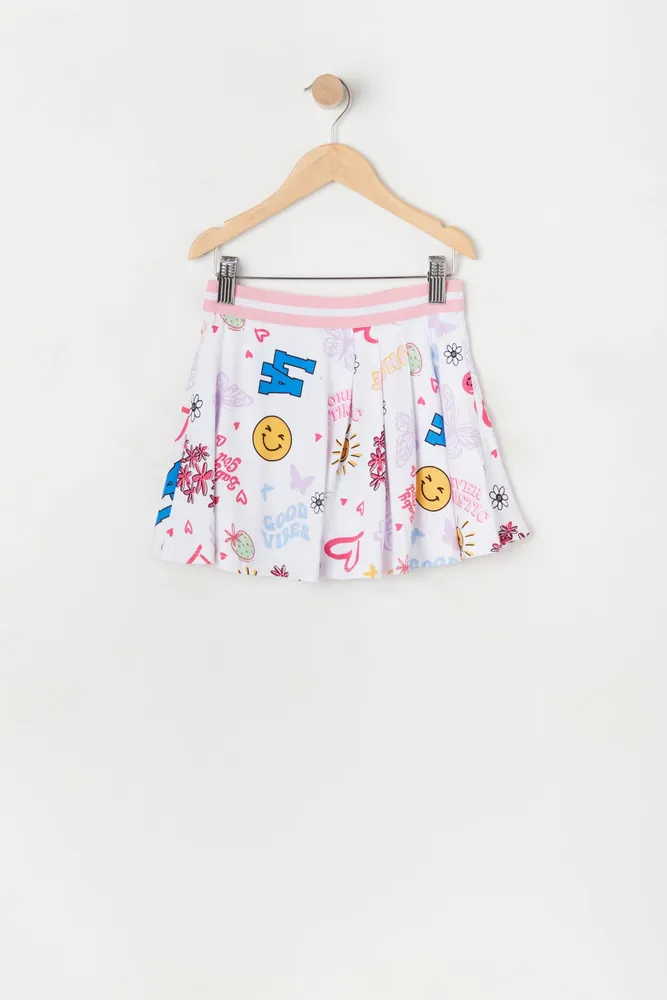 Girls Girly Print Tennis Skirt