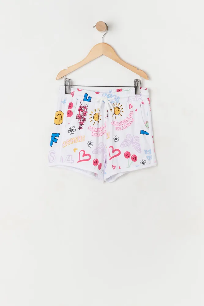 Girls Emoji Print Short