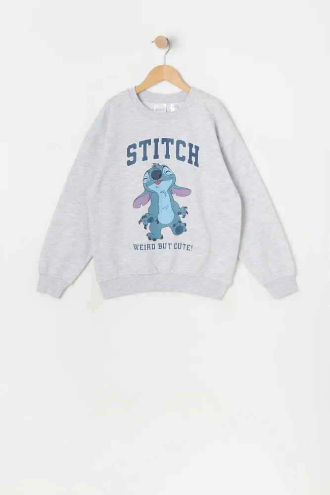 Girls Stitch Graphic Fleece Sweatshirt