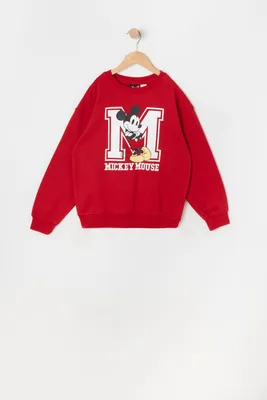 Girls Vintage Mickey Mouse Graphic Fleece Sweatshirt