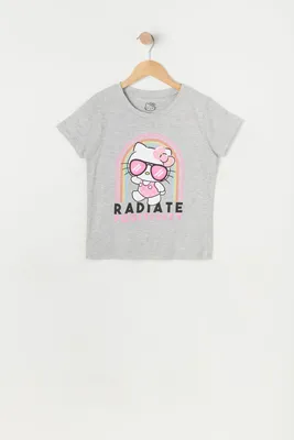 Girls Hello Kitty Radiate Positivity Graphic T-Shirt