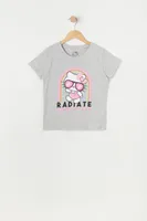 Girls Hello Kitty Radiate Positivity Graphic T-Shirt