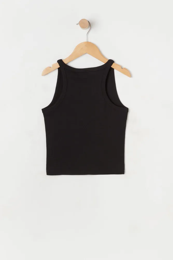 Girls Ribbed High Neck Cami