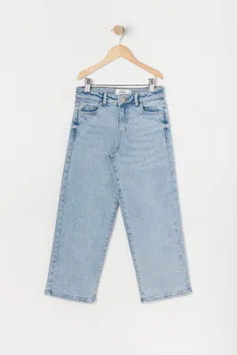 Girls Osaka High-Rise Light Wash Wide Leg Jean