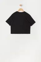 Girls Single Pocket Cropped Boxy T-Shirt