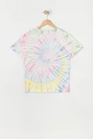 Girls Oversized Rainbow Tie-Dye T-Shirt