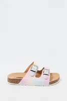 Girls Glitter Rainbow Print Double Buckle Sandal