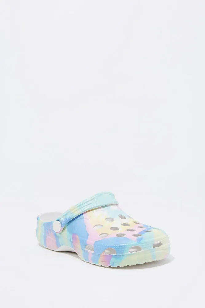 Girls Tie Dye Print Rubber Clog