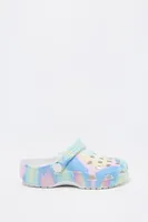 Girls Tie Dye Print Rubber Clog