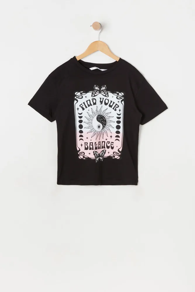 Girls Mystic Find Your Balance Graphic Boyfriend T-Shirt