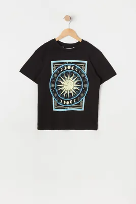 Girls Mystic Sun And Moon Graphic Boyfriend T-Shirt