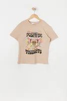 Girls Positive Thoughts Graphic Boyfriend T-Shirt