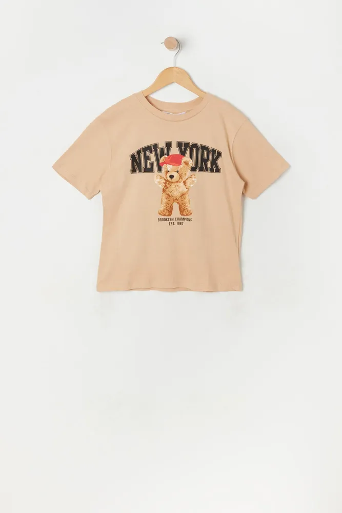 Girls New York Teddy Graphic T-Shirt