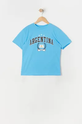 Girls Argentina Graphic World Cup Boyfriend T-Shirt
