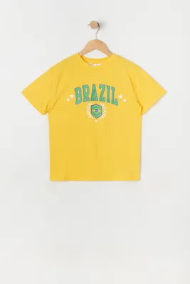 Girls Brazil Graphic World Cup Boyfriend T-Shirt