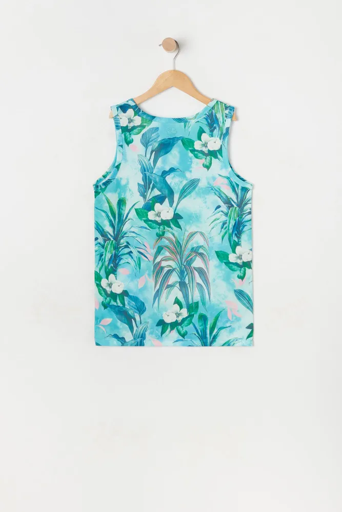 Boys Tropical Floral Print Tank Top