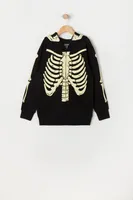 Boys Glow-In-The-Dark Skeleton Graphic Peeper Hoodie