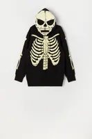 Boys Glow-In-The-Dark Skeleton Graphic Peeper Hoodie