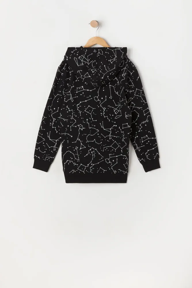 Boys Constellation Print NASA Graphic Fleece Hoodie