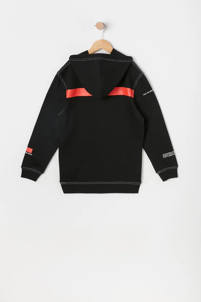 Boys NASA Graphic Contrast Stitch Fleece Hoodie