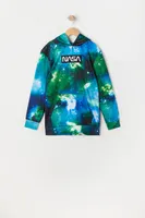 Boys Galaxy Print NASA Graphic Fleece Hoodie