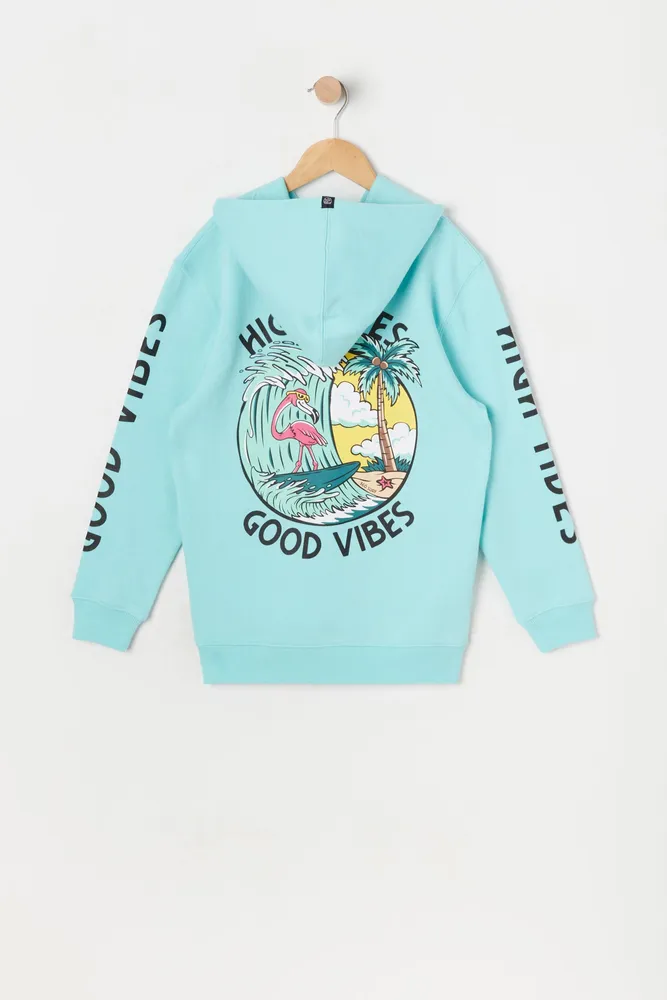 Boys High Vibes Good Graphic Fleece Hoodie