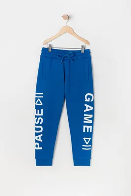 Boys Pause Game Graphic Fleece Jogger