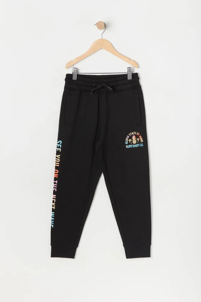 Earth Dye Graphic Jogger - Black