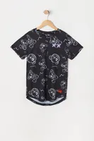 Boys Damaged Teddy Bear Print Longline T-Shirt