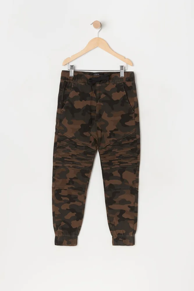 Boys Camo Print Moto Jogger