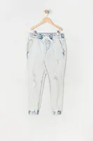 Boys Distressed Acid Wash Denim Jogger