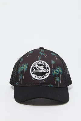 Real Awesome Palm Tree Print Baseball Hat